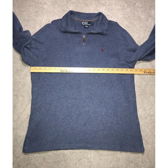 Polo Ralph Lauren 1/4 Zip Pullover‎ Mens Large Blue Golf LS Sweatshirt - Picture 8 of 11